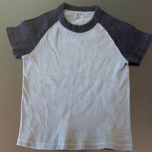 Brandy Melville Light Gray Body with Black shirt Sleeves Tee one size
